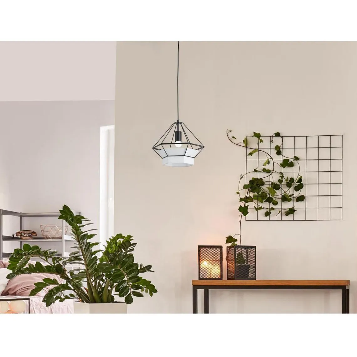 Suspension style diamant CAGE Noir | 3 Suisses
